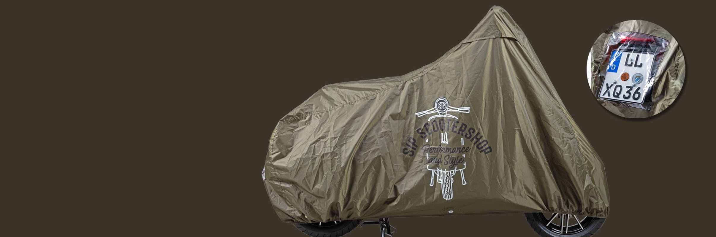 Faltgarage SIP für Vespa Roller & Co, oliv