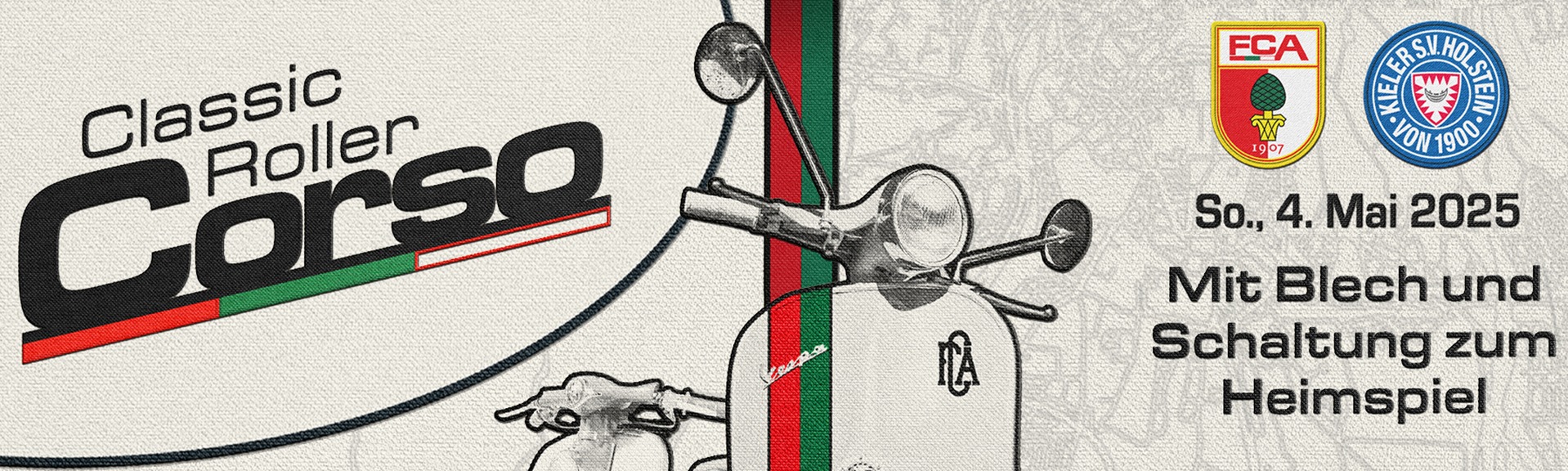 Classic Roller Corso : FC Augsburg goes Vespa